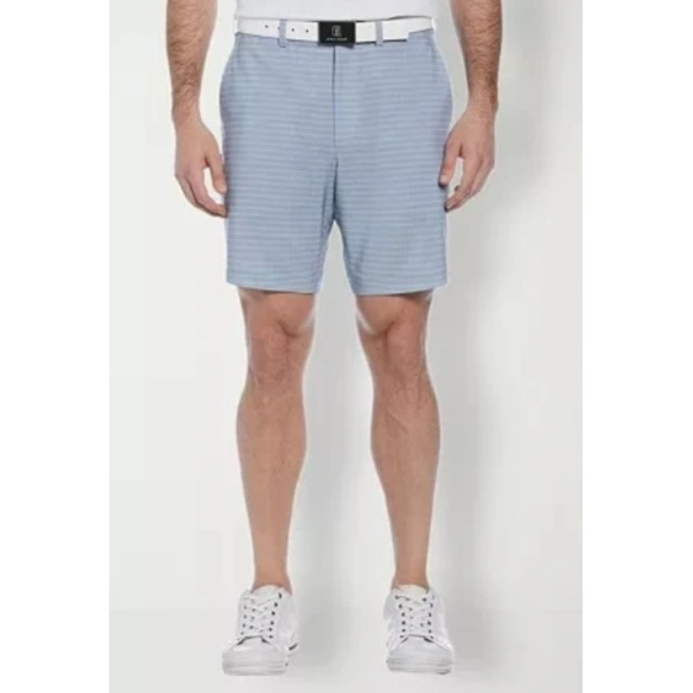 NIB Mens PGA Tour Blue Stripe 38 8" Shorts Moisture‎ Wicking Performance